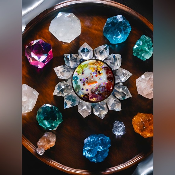 Iris Crystal & Herb Candle - Picture 2 of 7